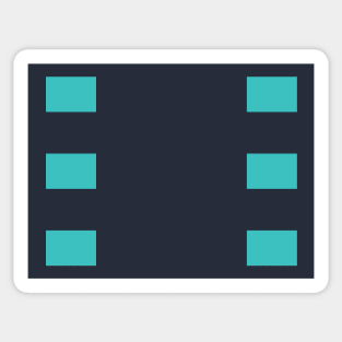 Simple Art | Six Cyan Rectangles Sticker